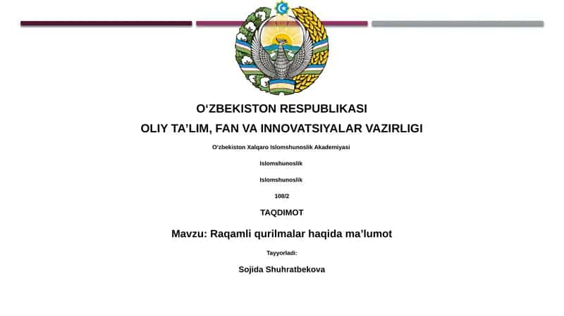 Raqamli qurilmalar haqida maʼlumot