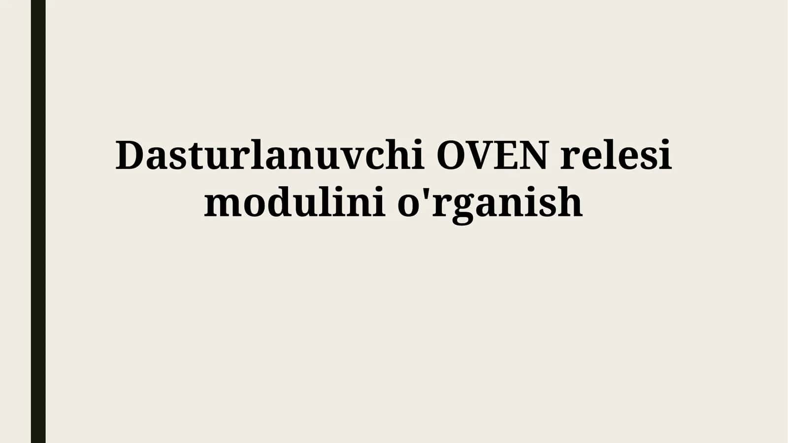 Dasturlanuvchi OVEN relesimodulinio'rganish