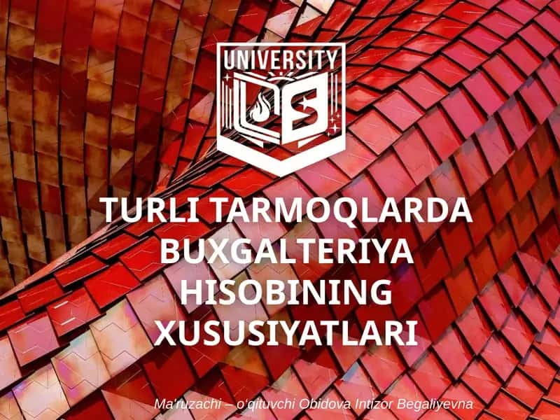 TURLI TARMOQLARDA BUXGALTERIYA HISOBINING XUSUSIYATLARI