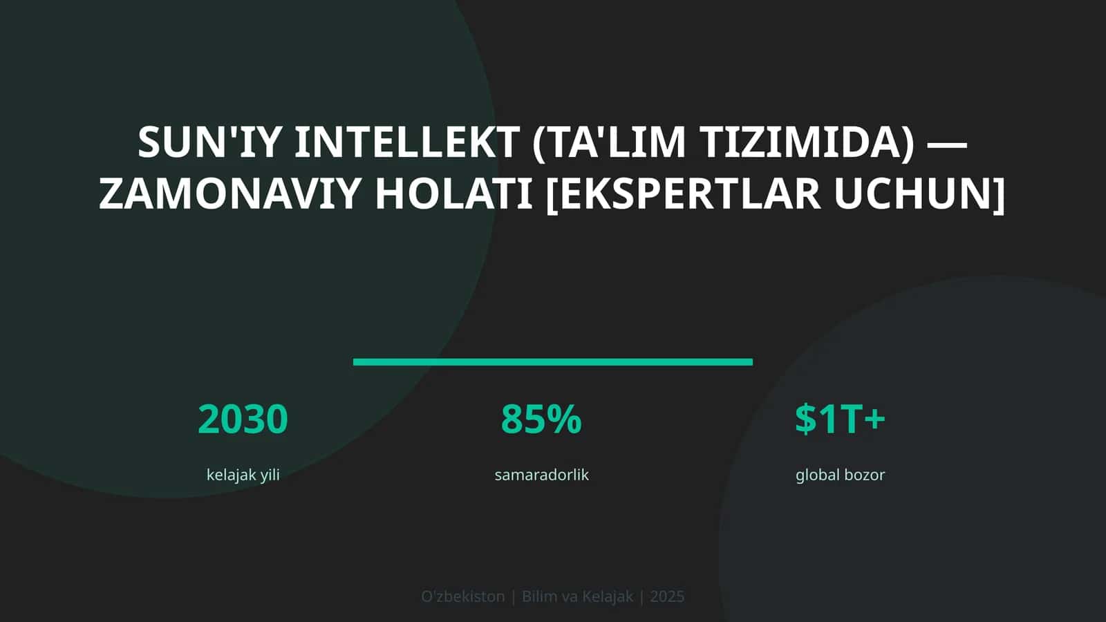 Sun'iy intellekt (ta'lim tizimida) — zamonaviy holati [ekspertlar uchun]