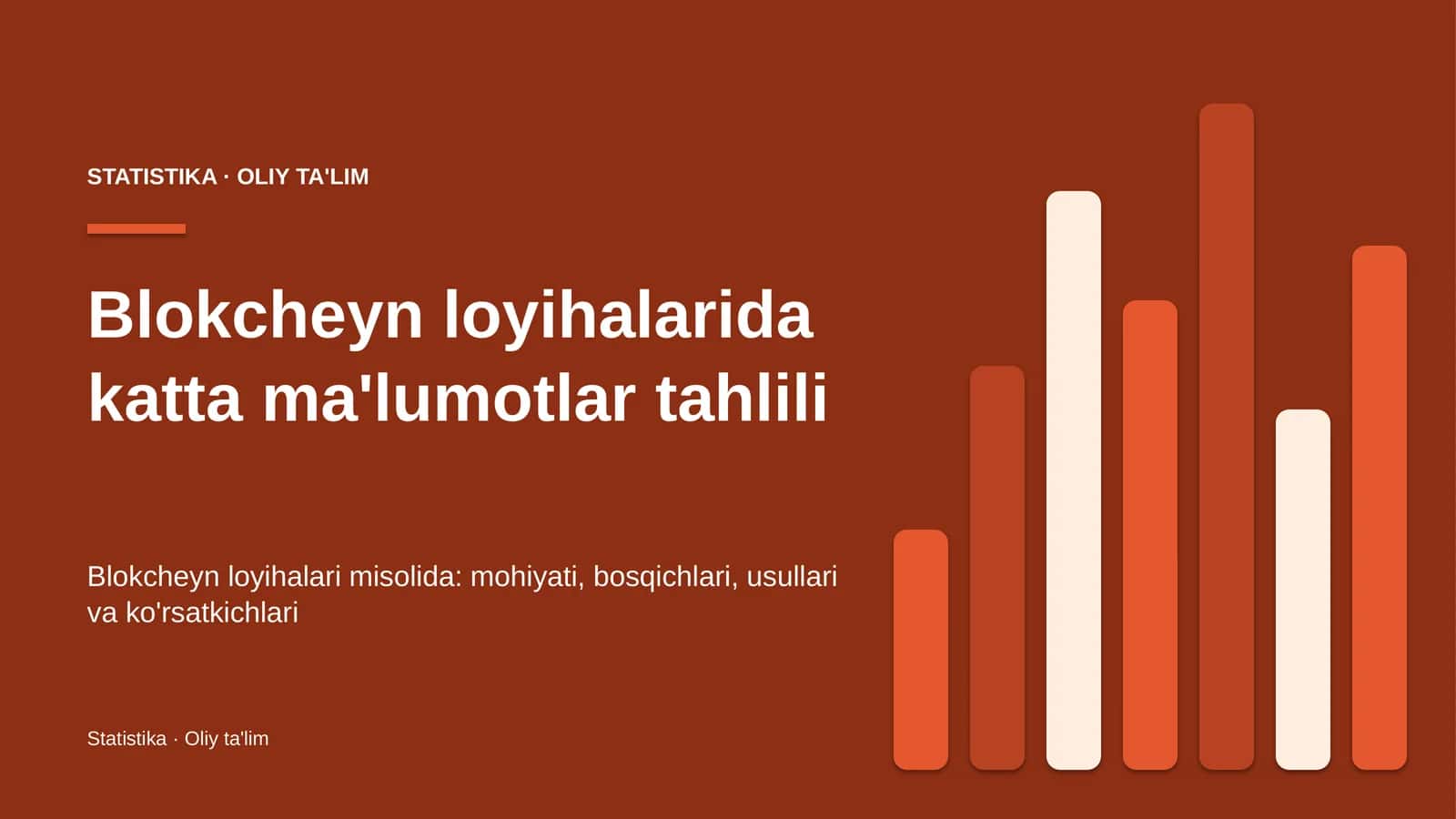 Blokcheyn loyihalarida katta ma'lumotlar tahlili