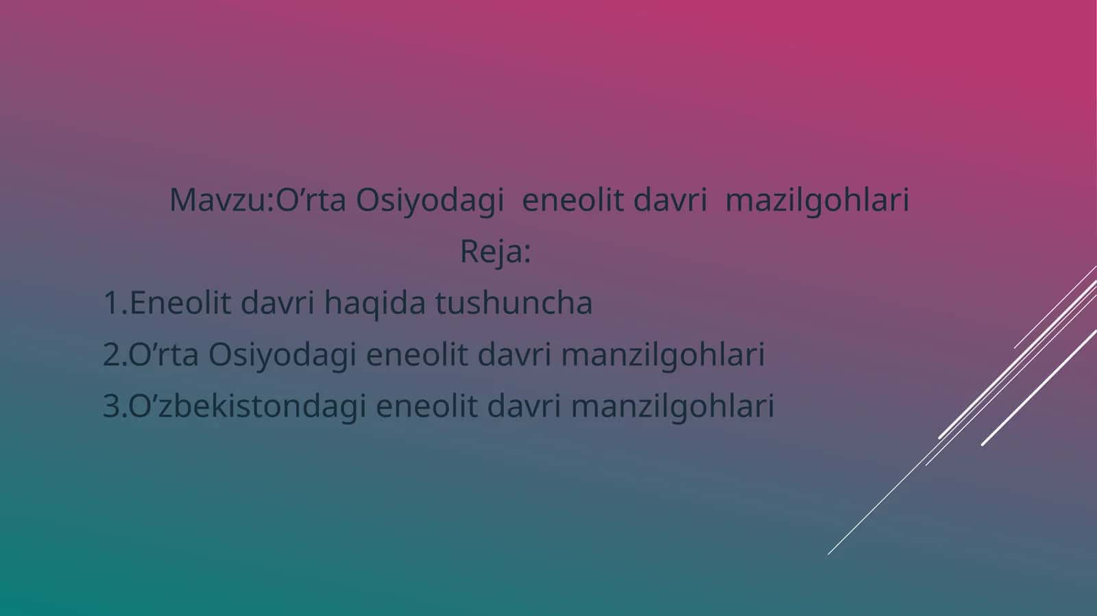 O’rta Osiyodagi eneolit davri mazgohlari