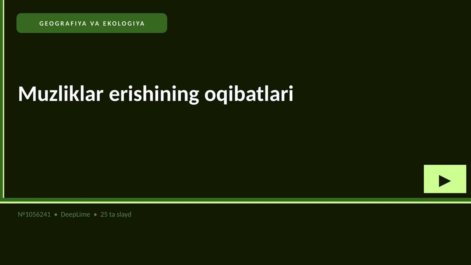 Muzliklar erishining oqibatlari