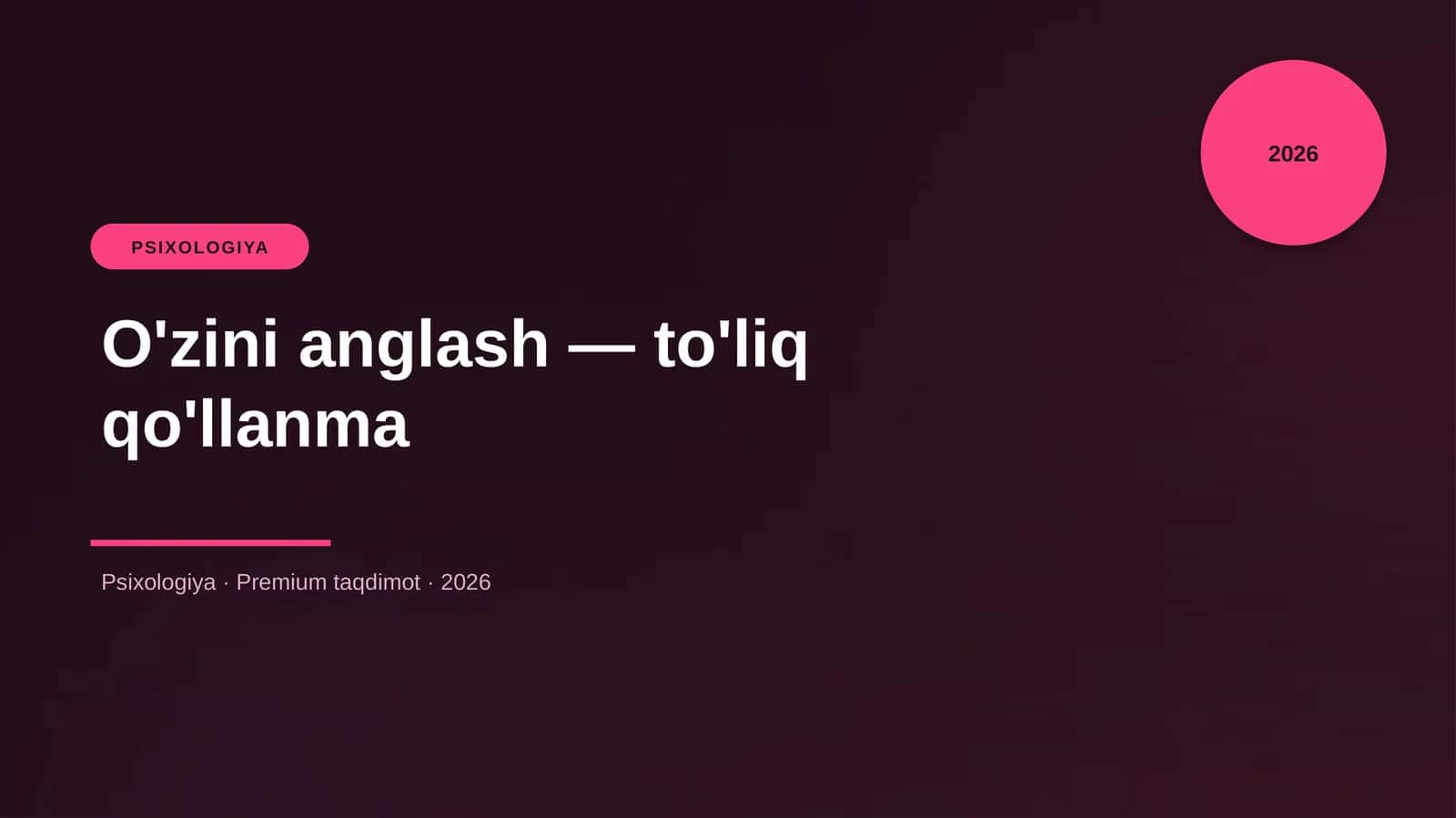 O'zini anglash — to'liq qo'llanma