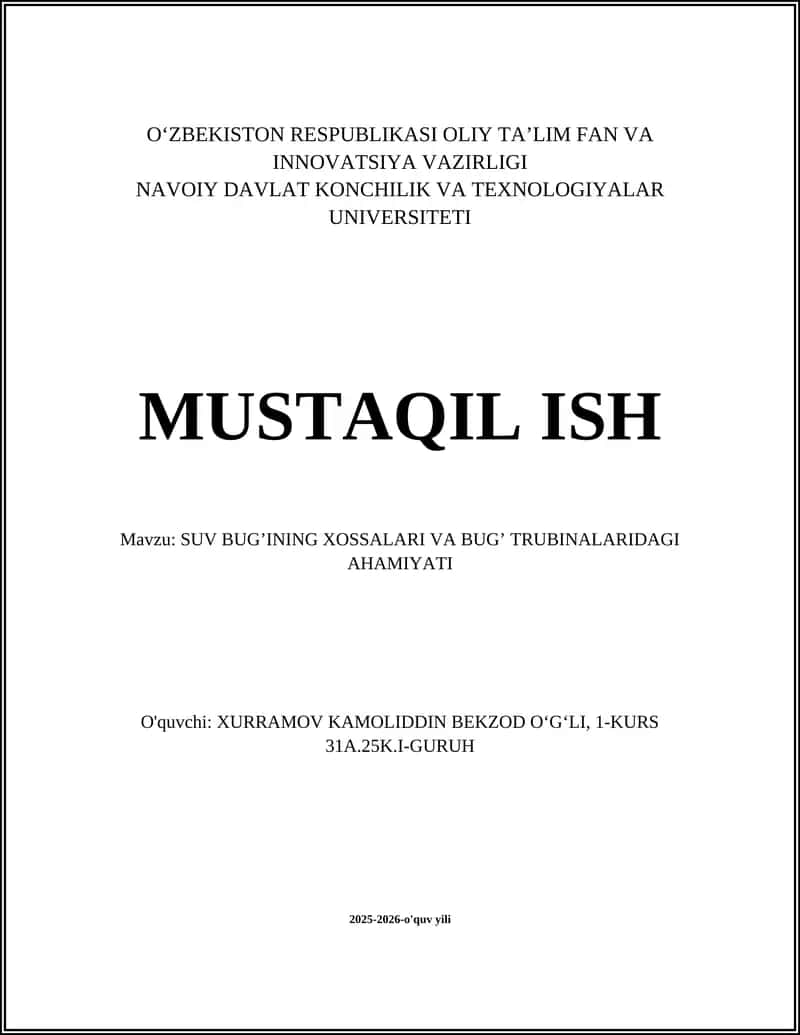 SUv bug’ining umumiy ta’riflari va xossalari