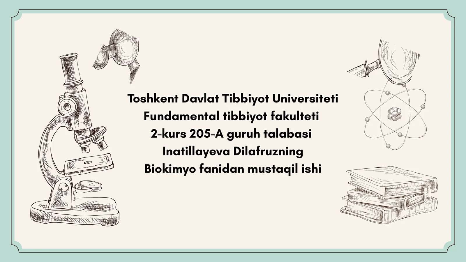 Qon yaratish tizimi biokimyosi 1