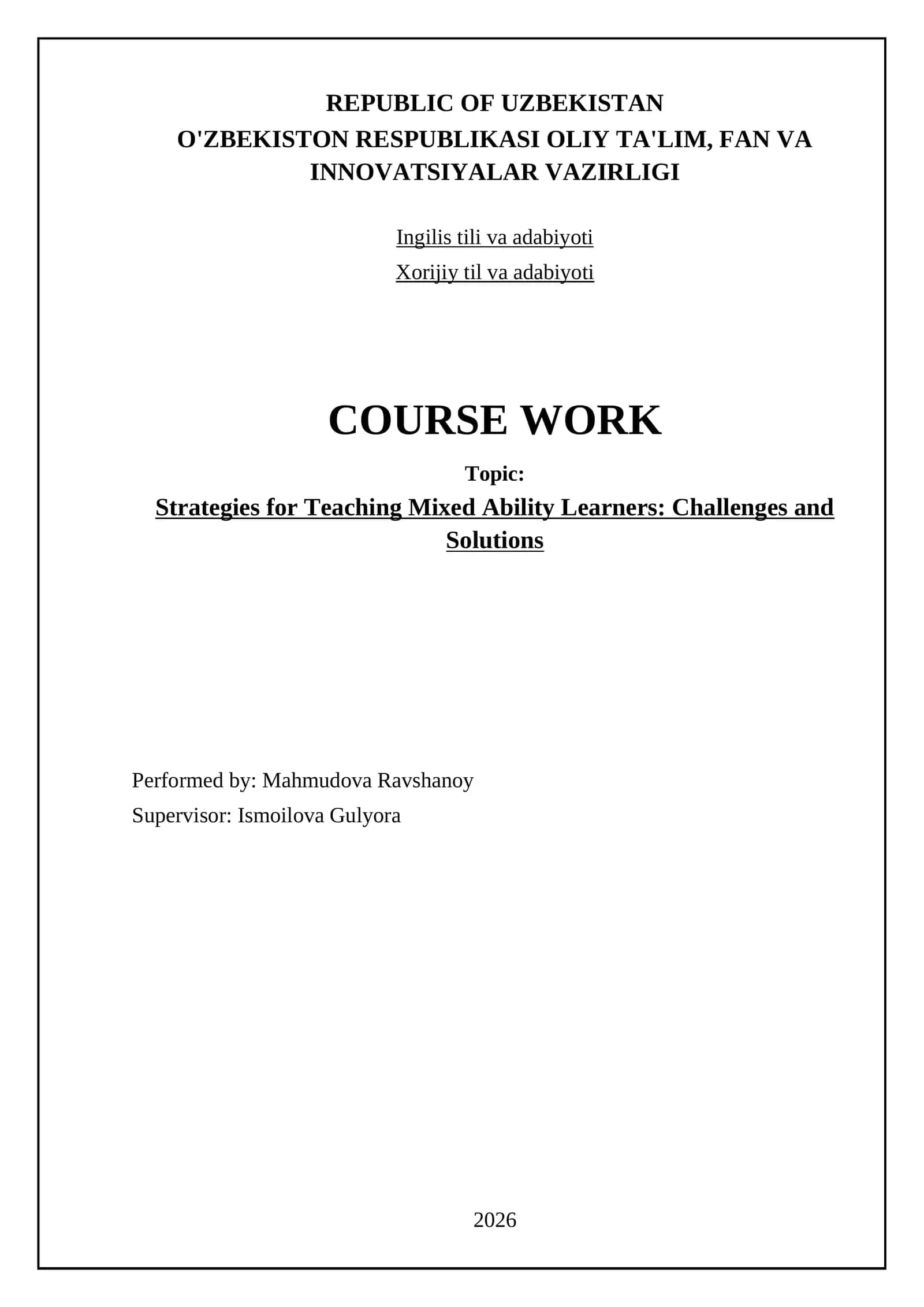 Strategies for Teaching Mixed Ability Learners: Challenges and Solutions