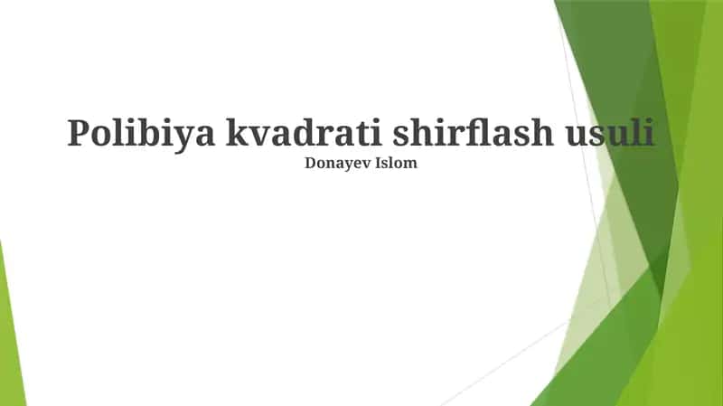 Polibiy Kvadrati shirflash usuli
