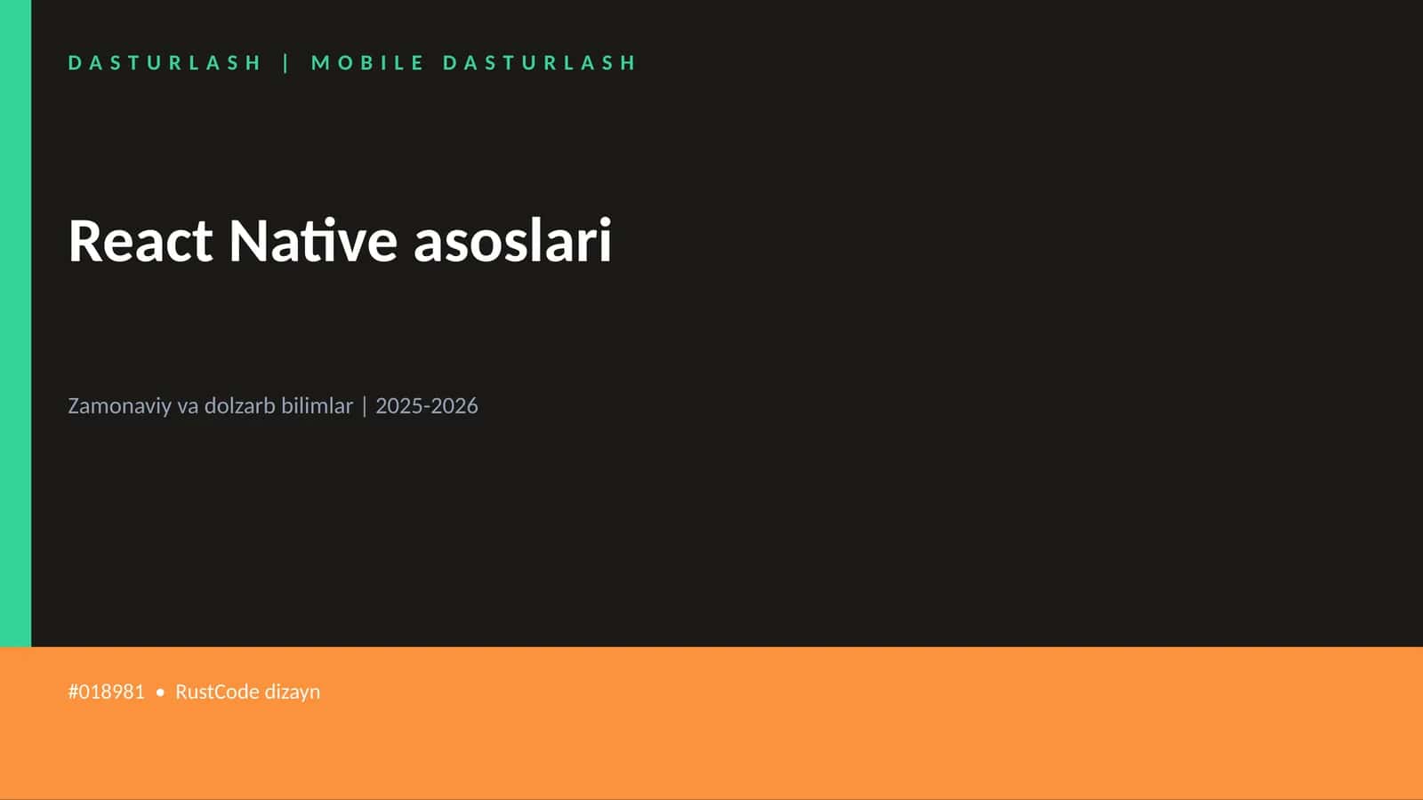 React Native asoslari