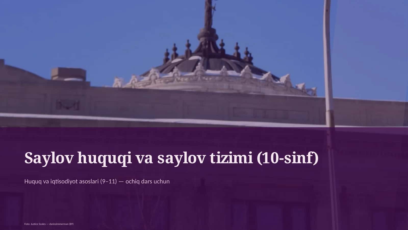 Saylov huquqi va saylov tizimi (10-sinf)