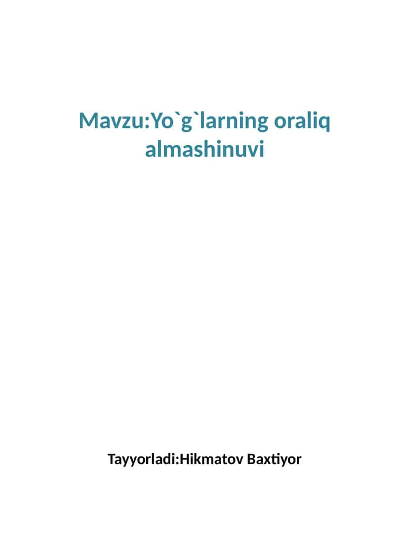 Yo`g`lar