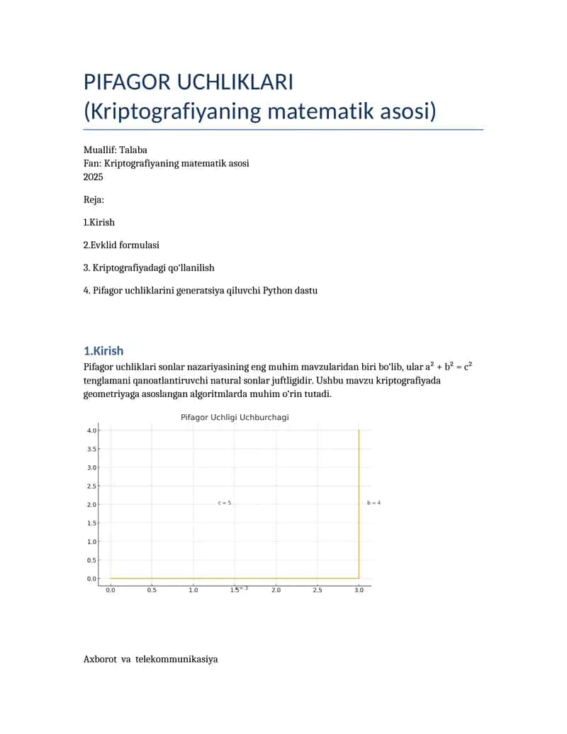 PIFAGOR UCHLIKLARI