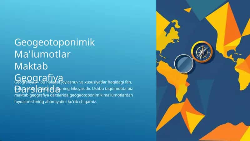 Geogeotoponimik Ma'lumotlar Maktab