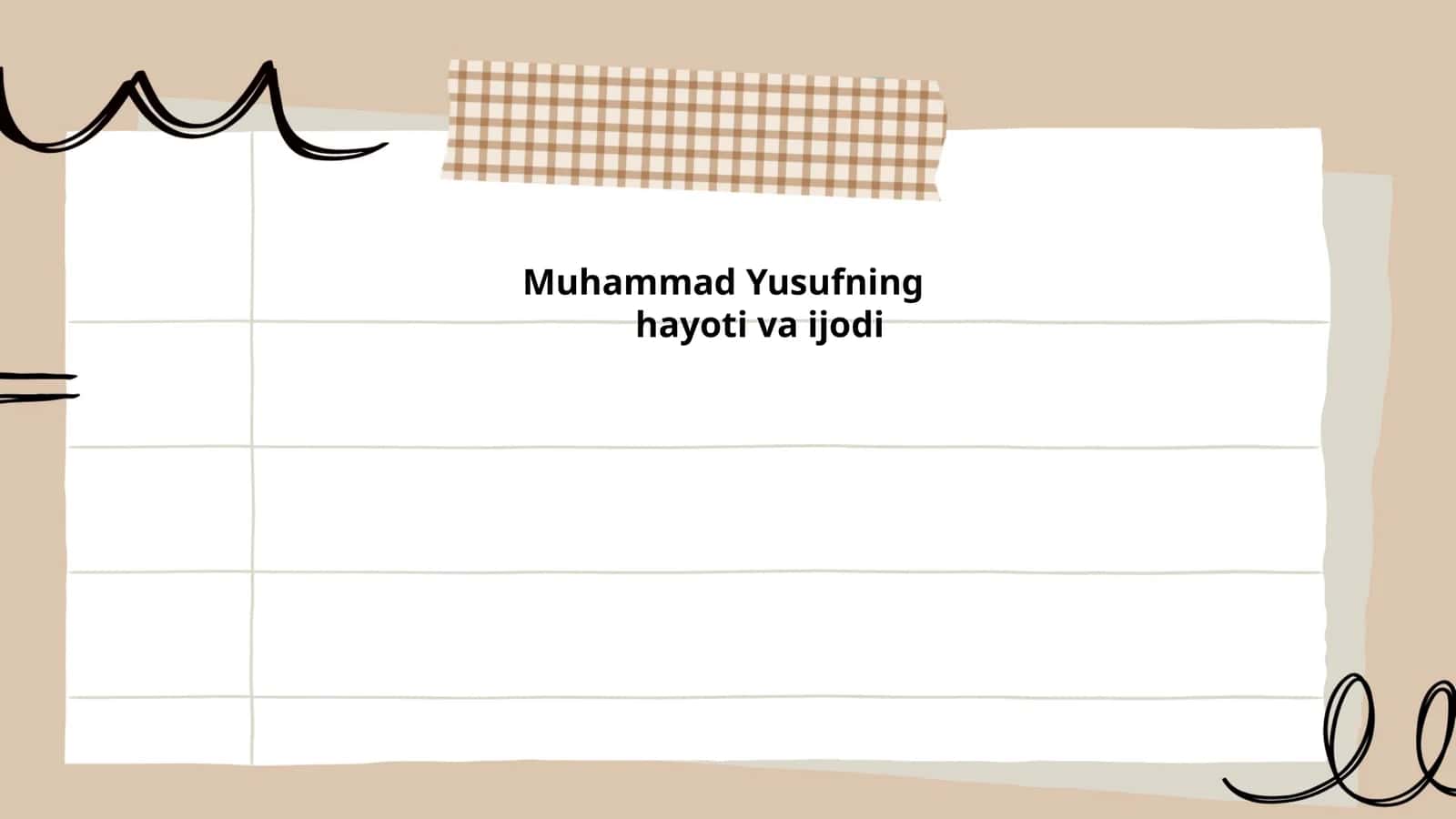 Muhammad Yusufning hayoti va ijodi