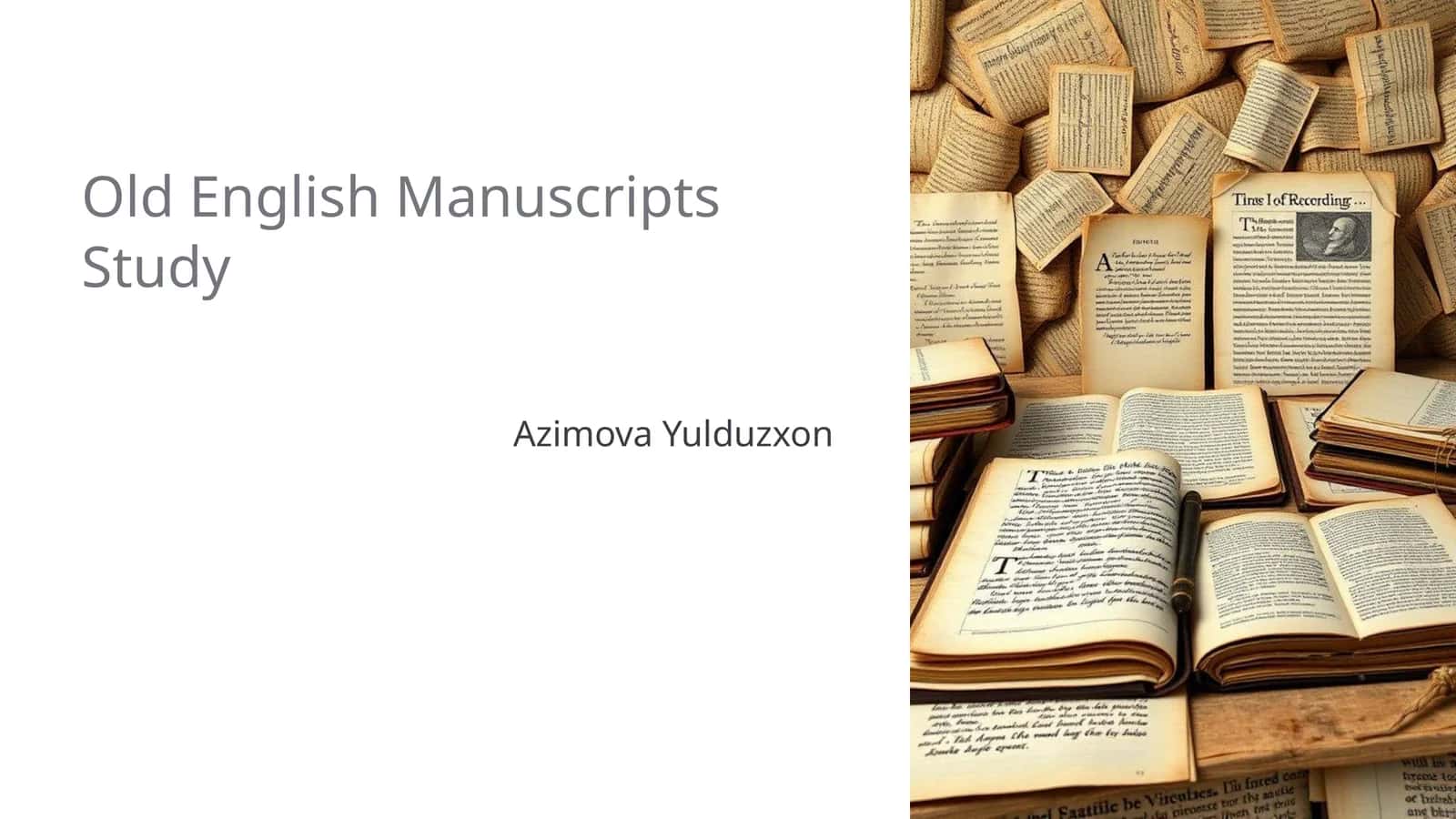 Old English Manuscripts Study