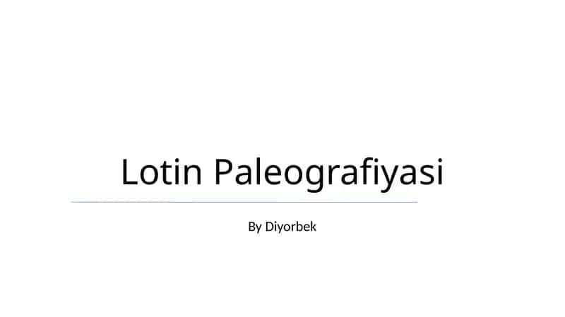 Lotin Paleografiyasi