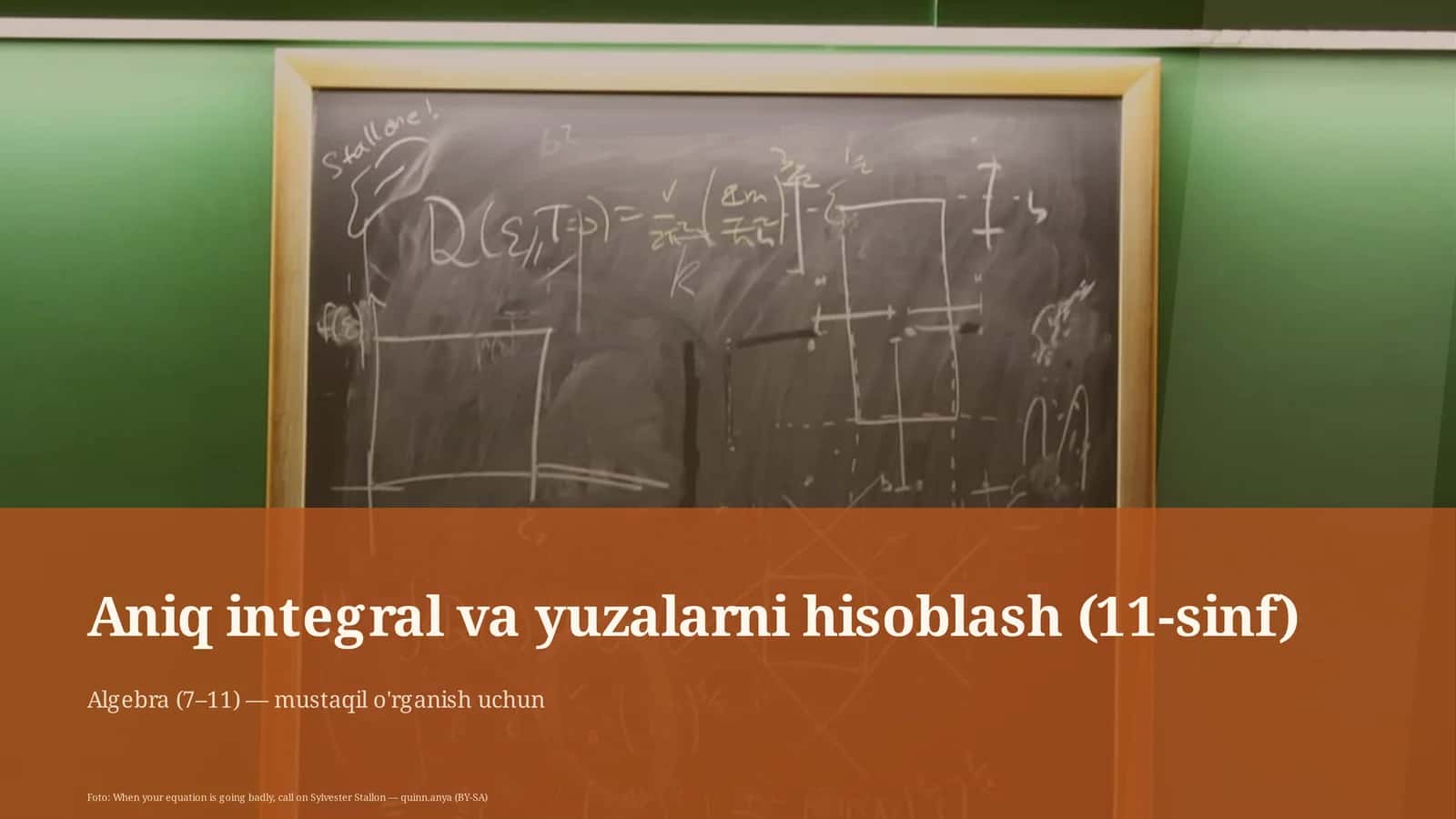 Aniq integral va yuzalarni hisoblash (11-sinf)