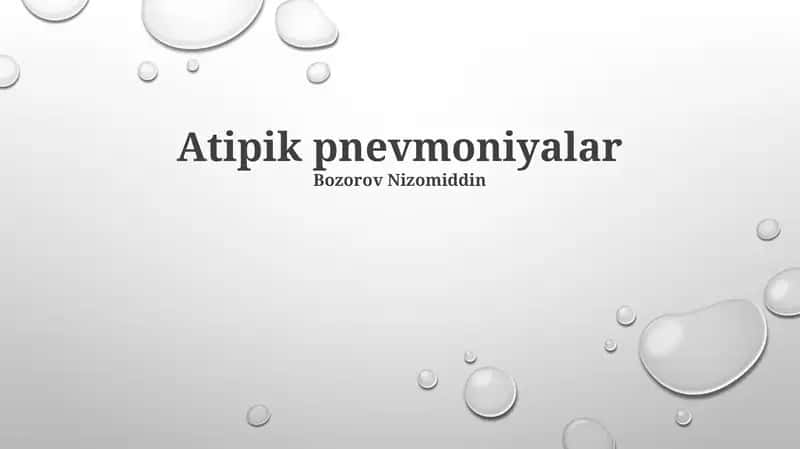 Atipik Pnevmoniyalar