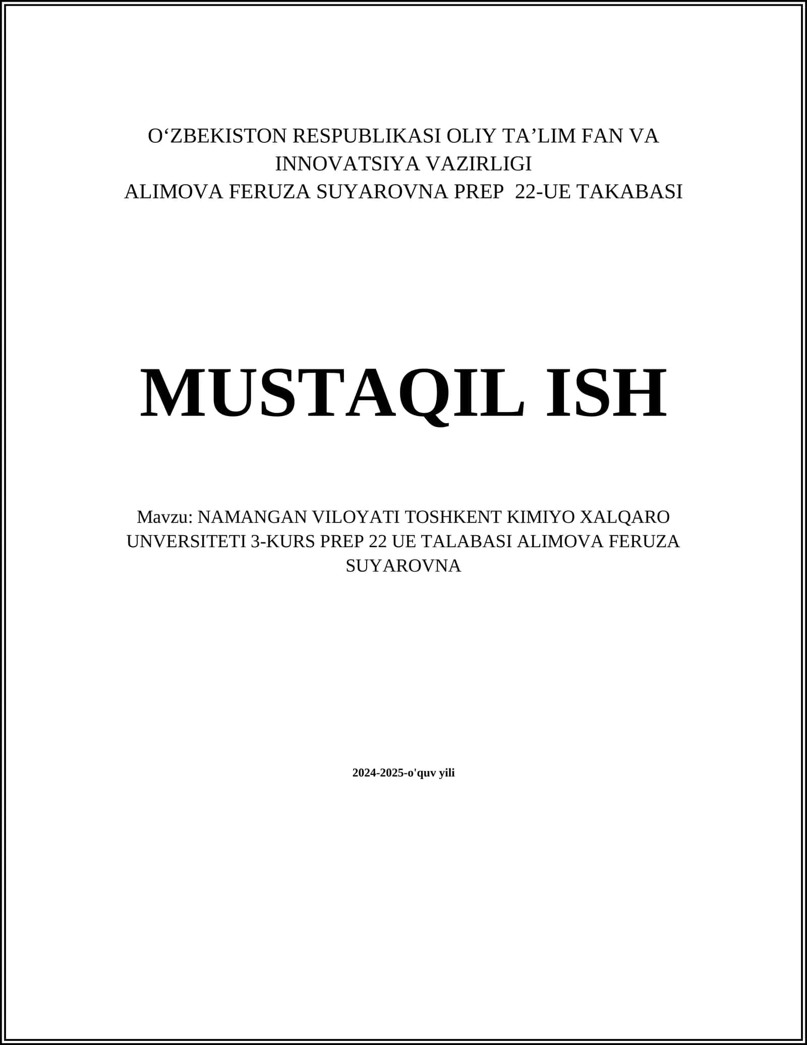 MATLAB dasturida matematik modellashtirish
