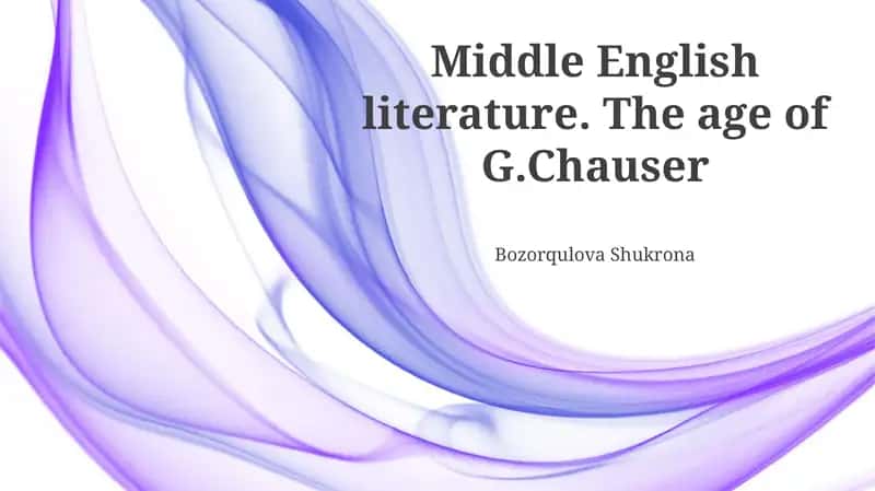 Middle English literature. The age of G.Chauser