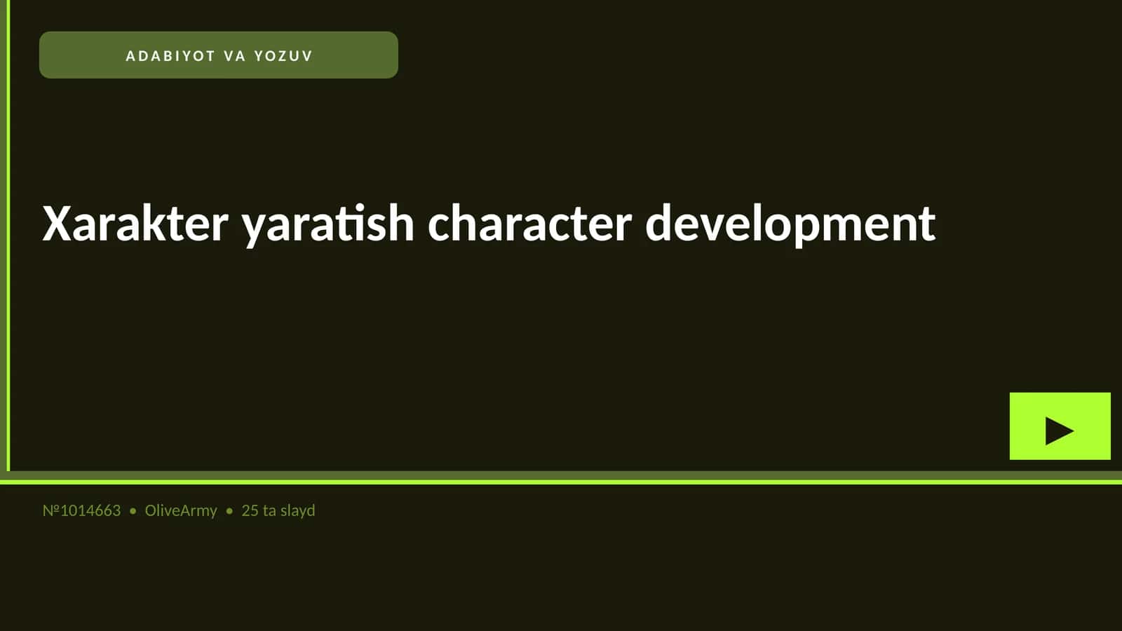 Xarakter yaratish character development