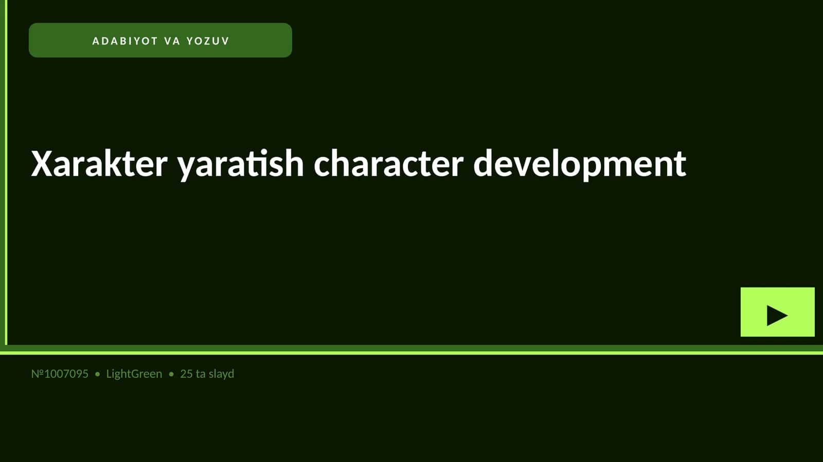 Xarakter yaratish character development