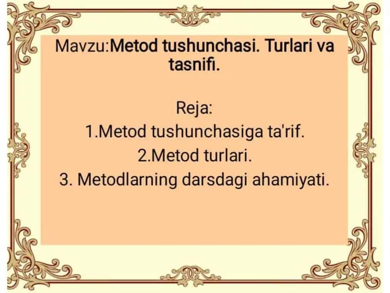 Metod tushunchasi