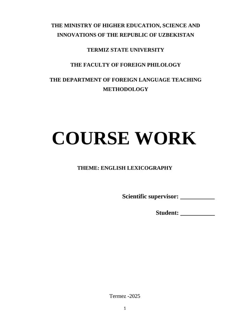 ENGLISH LEXICOGRAPHY