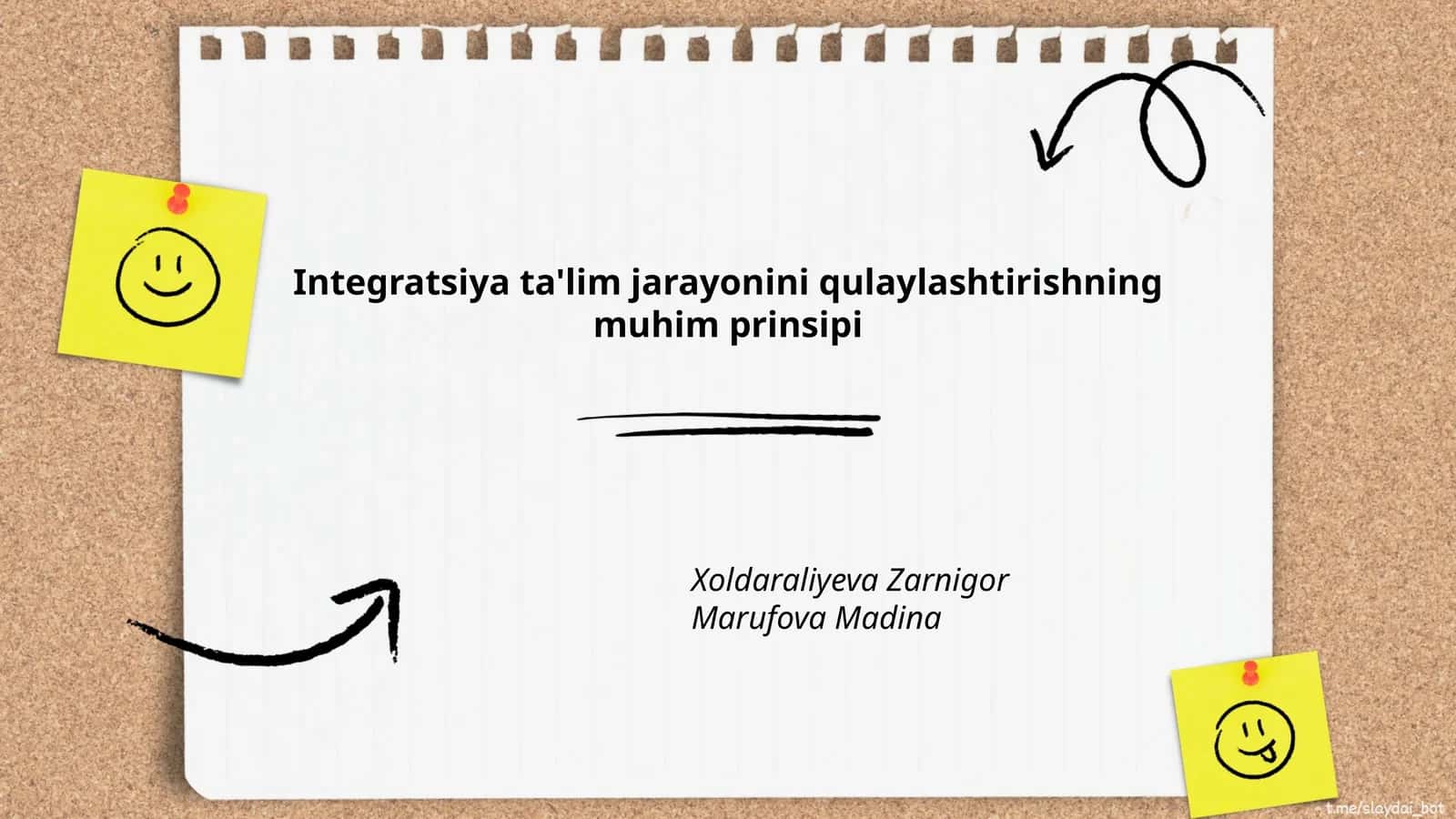 Integratsiya ta'lim jarayonini qulaylashtirishning muhim prinsipi
