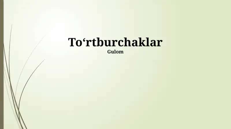 To‘rtburchaklar