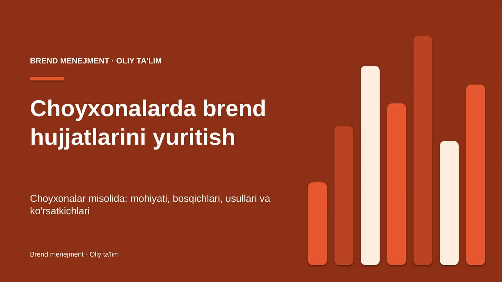 Choyxonalarda brend hujjatlarini yuritish