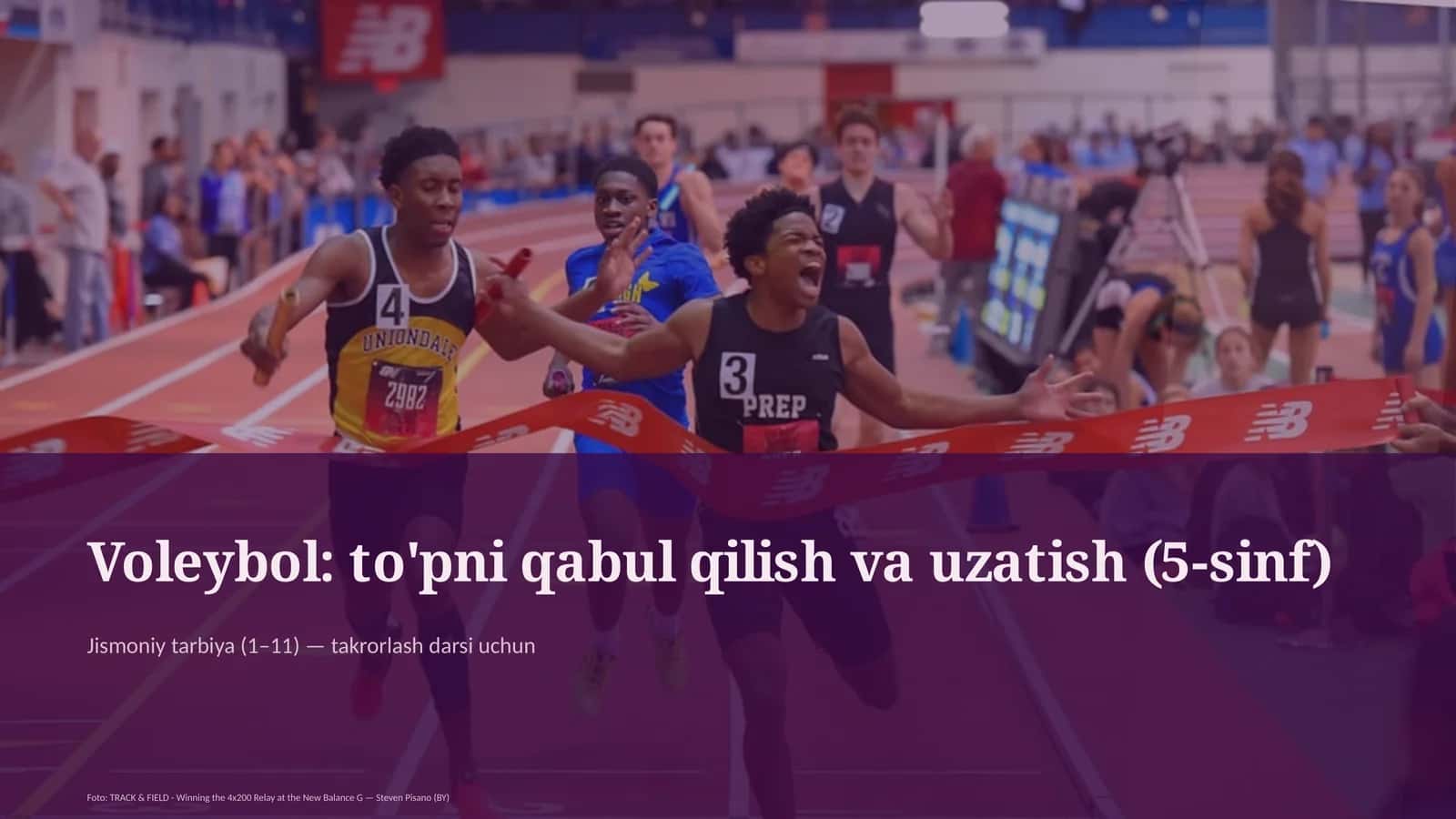 Voleybol: to'pni qabul qilish va uzatish (5-sinf)