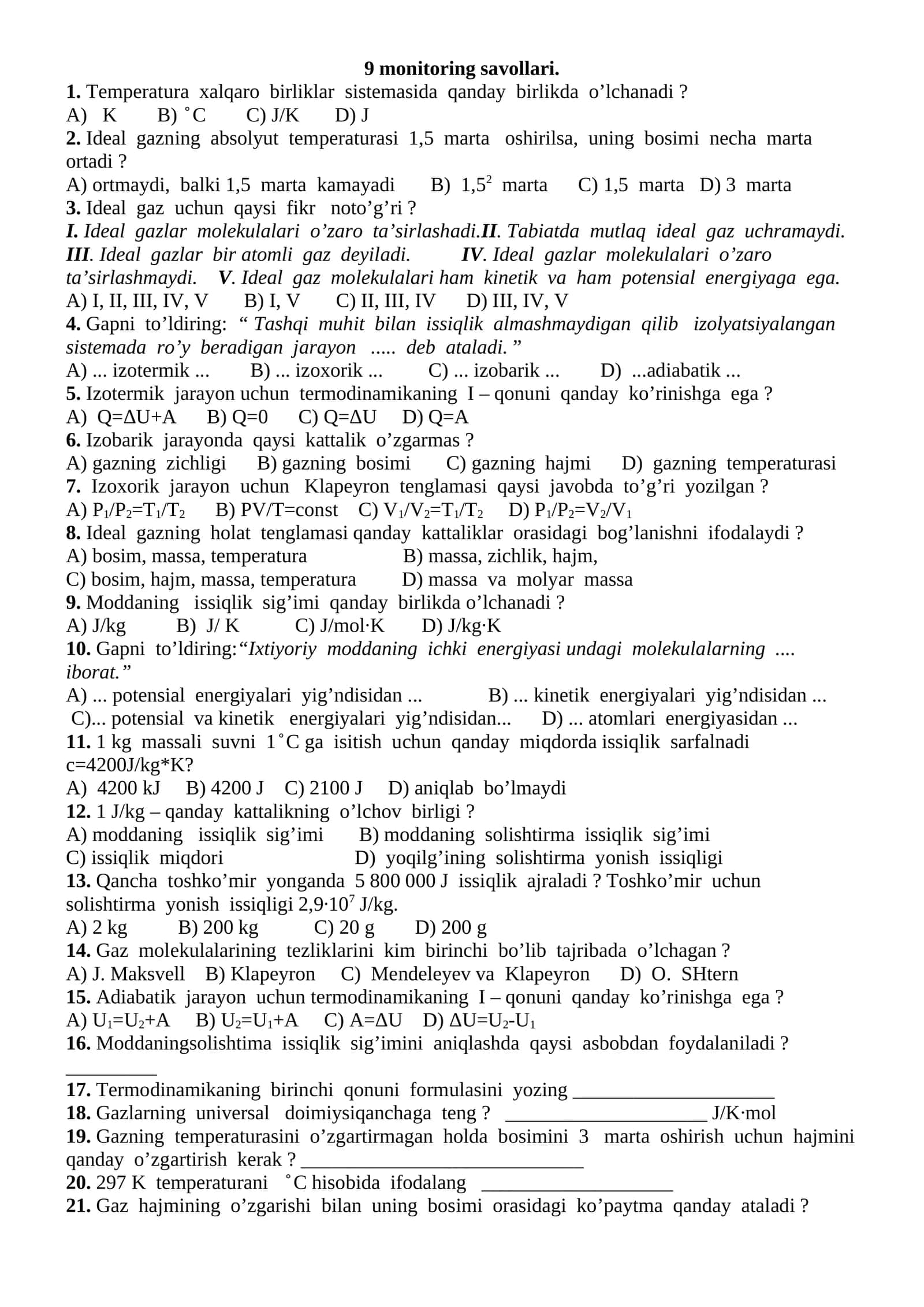 9 monitoring savollari