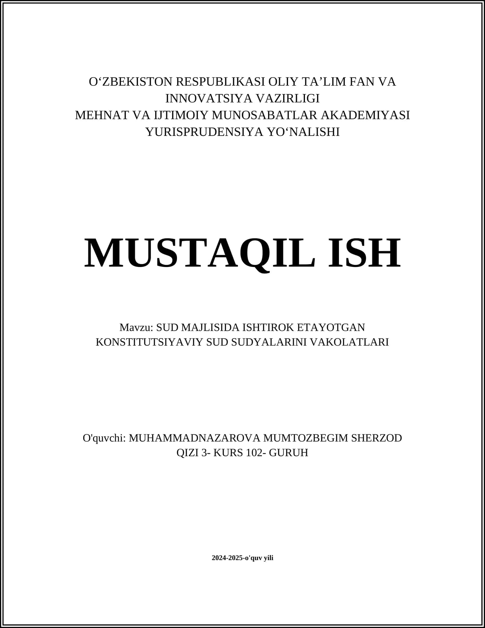 Konstitutsiyaviy sud sudyasining vazifalari