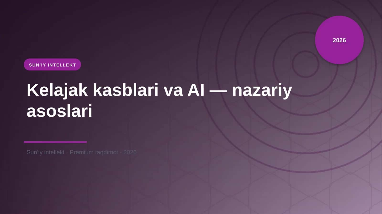 Kelajak kasblari va AI — nazariy asoslari