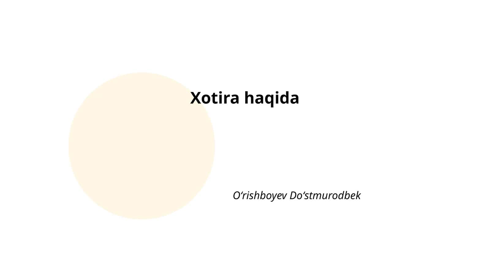 Xotira haqida