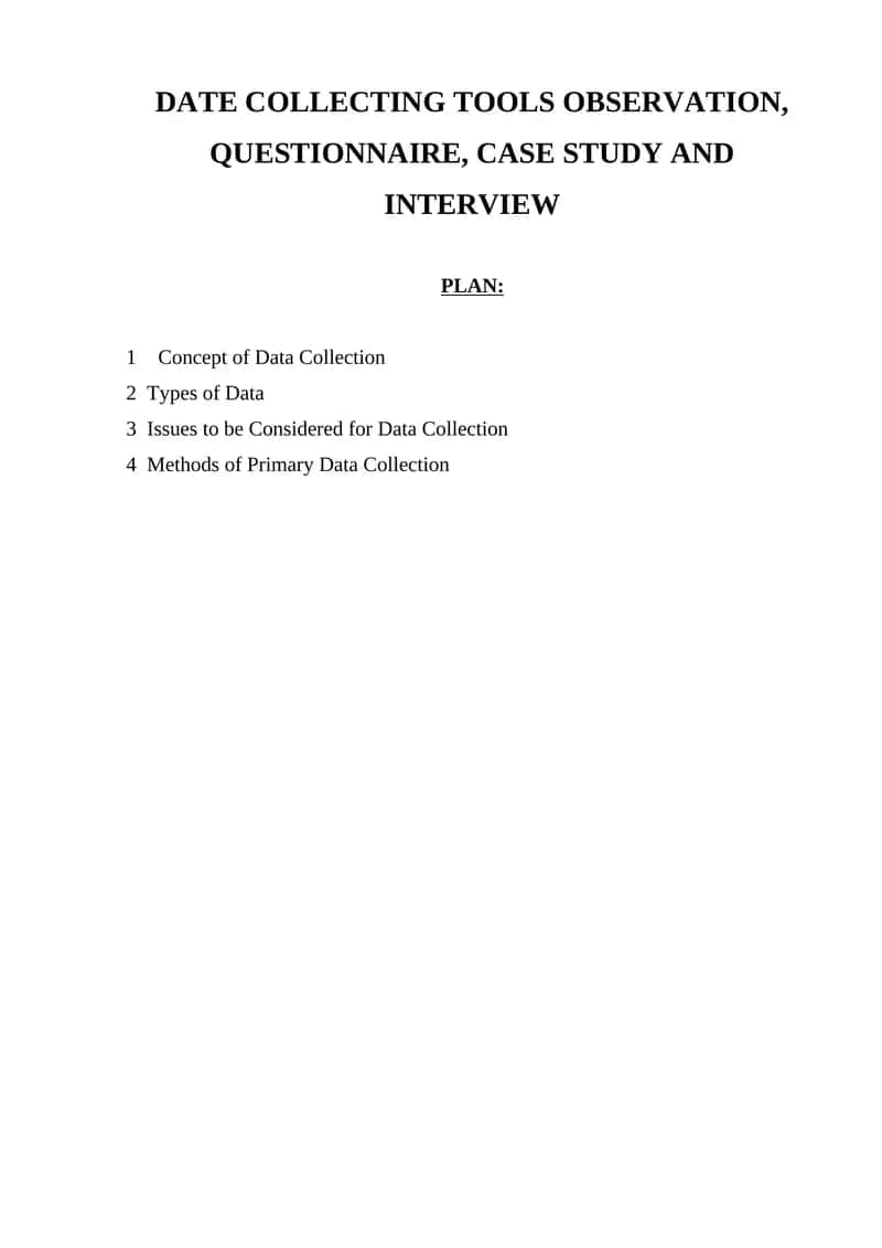 Data Collection Tools