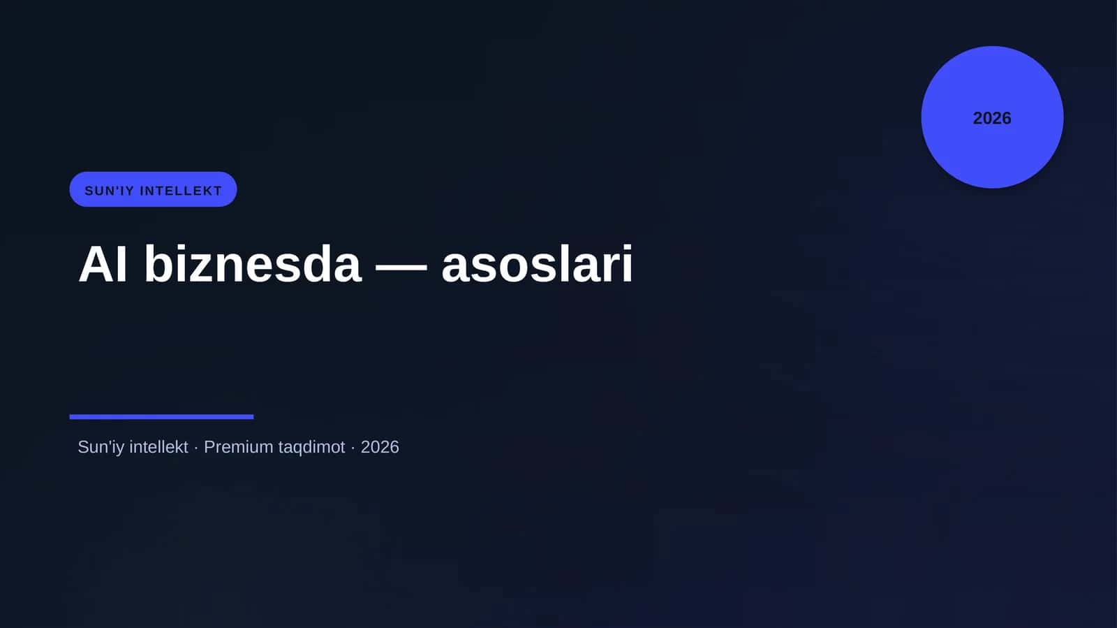 AI biznesda — asoslari