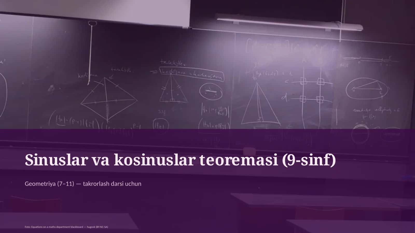 Sinuslar va kosinuslar teoremasi (9-sinf)
