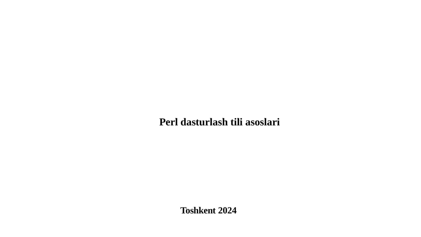 Perl dasturlash tili