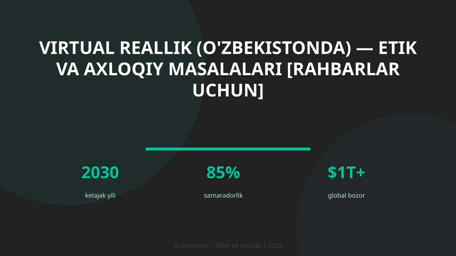 Virtual reallik (O'zbekistonda) — ETIK VA AXLOQIY MASALALARI [RAHBARLAR UCHUN]