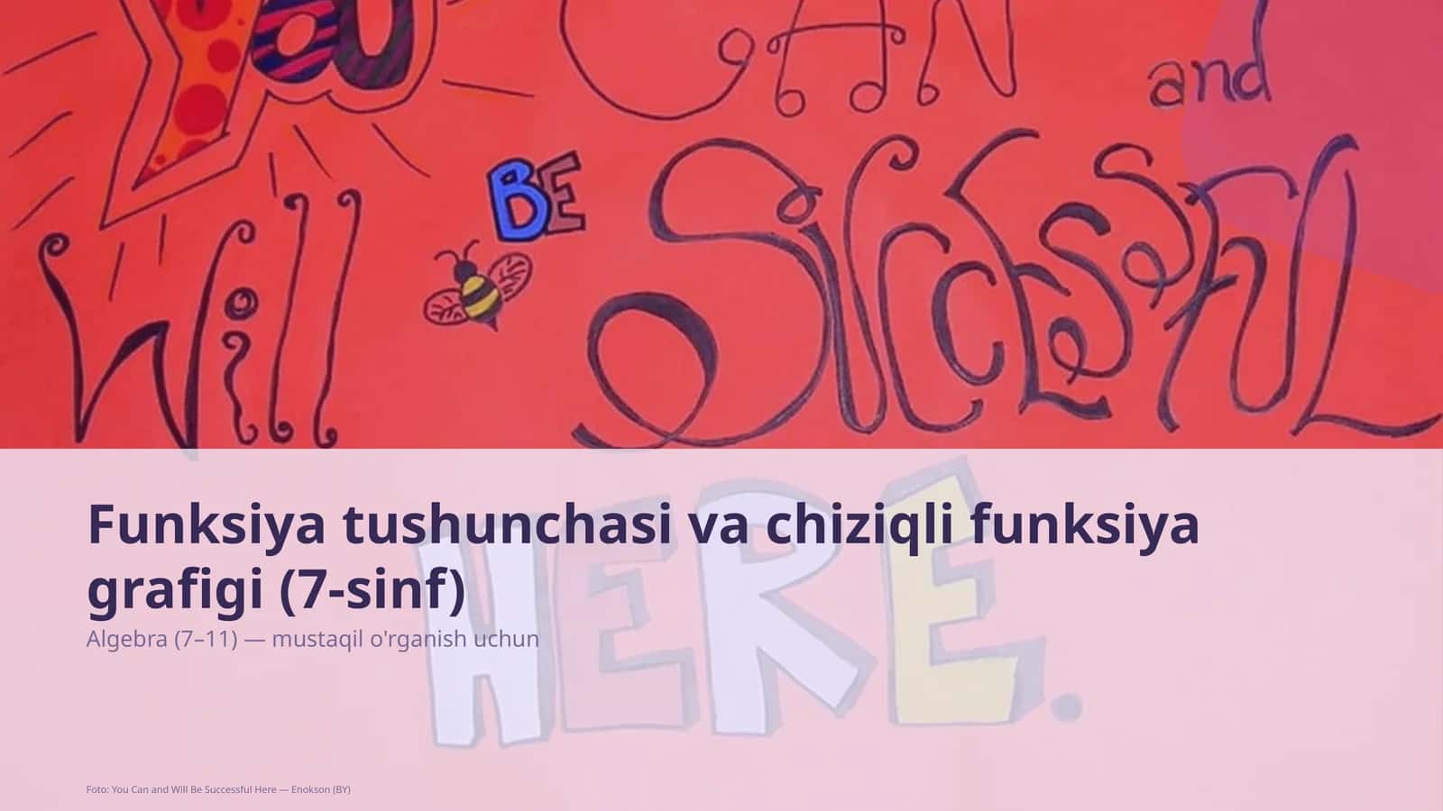 Funksiya tushunchasi va chiziqli funksiya grafigi (7-sinf)