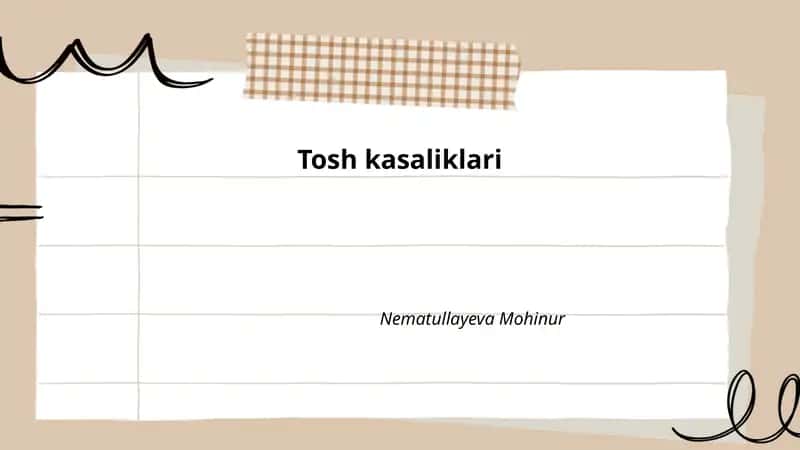 Tosh kasaliklari