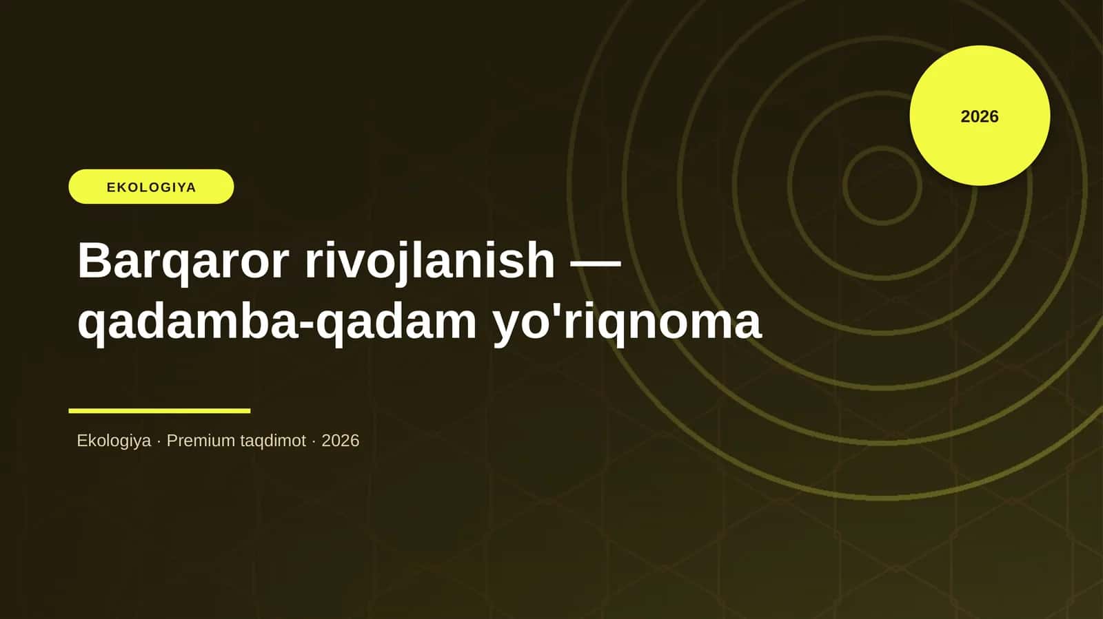 Barqaror rivojlanish — qadamba-qadam yo'riqnoma