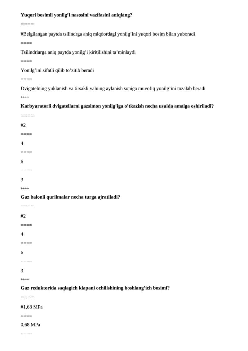 Karbyuratorli dvigatellarni gazsimon yonilg’iga o’tkazish necha usulda amalga oshiriladi?
