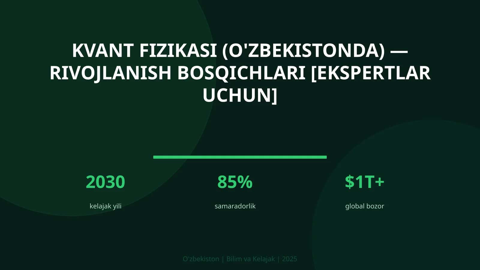 Kvant fizikasi (O'zbekistonda) — rivojlanish bosqichlari [ekspertlar uchun]