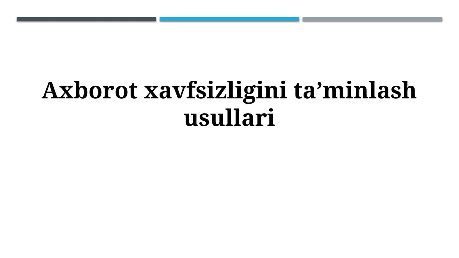 Xavfsizlik siyosatlari va qoidalari