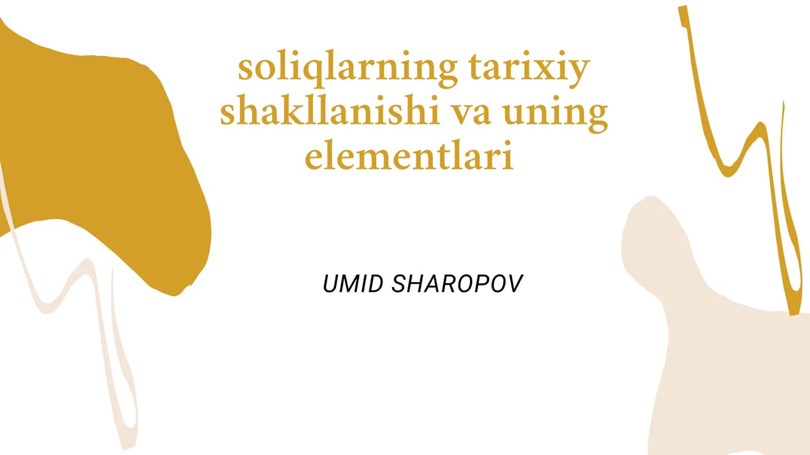 Soliqlarning Tarixiy Shakllanishi