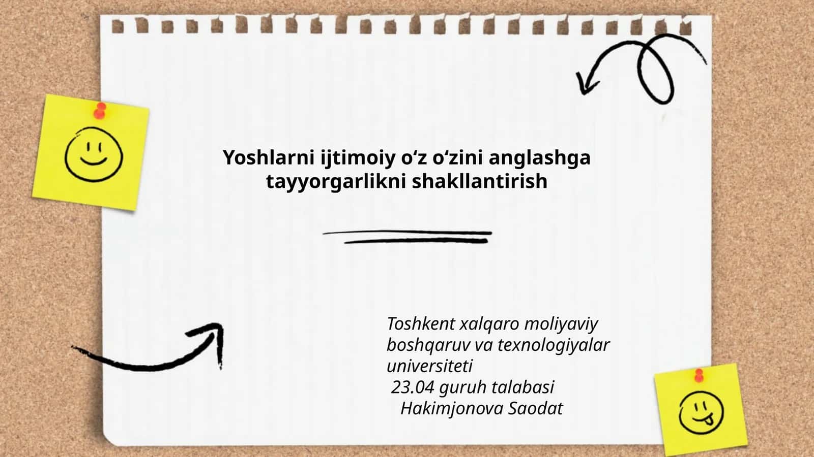 Yoshlarni ijtimoiy oʻz oʻzini anglashga tayyorgarlikni shakllantirish