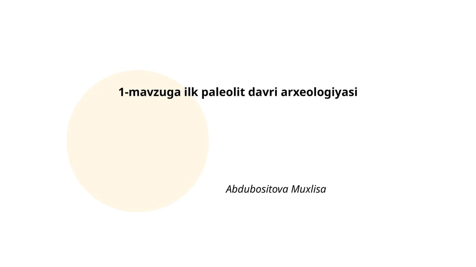 Ilk paleolit davri arxeologiyasi